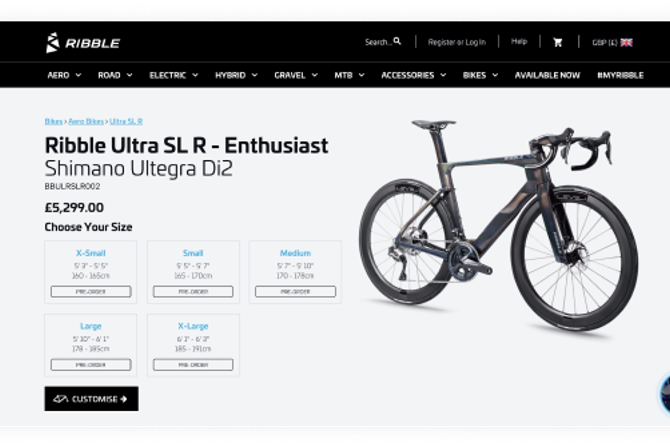 Ribble Cycles - Headless Adobe Commerce Store & Visual Bike Customisation
